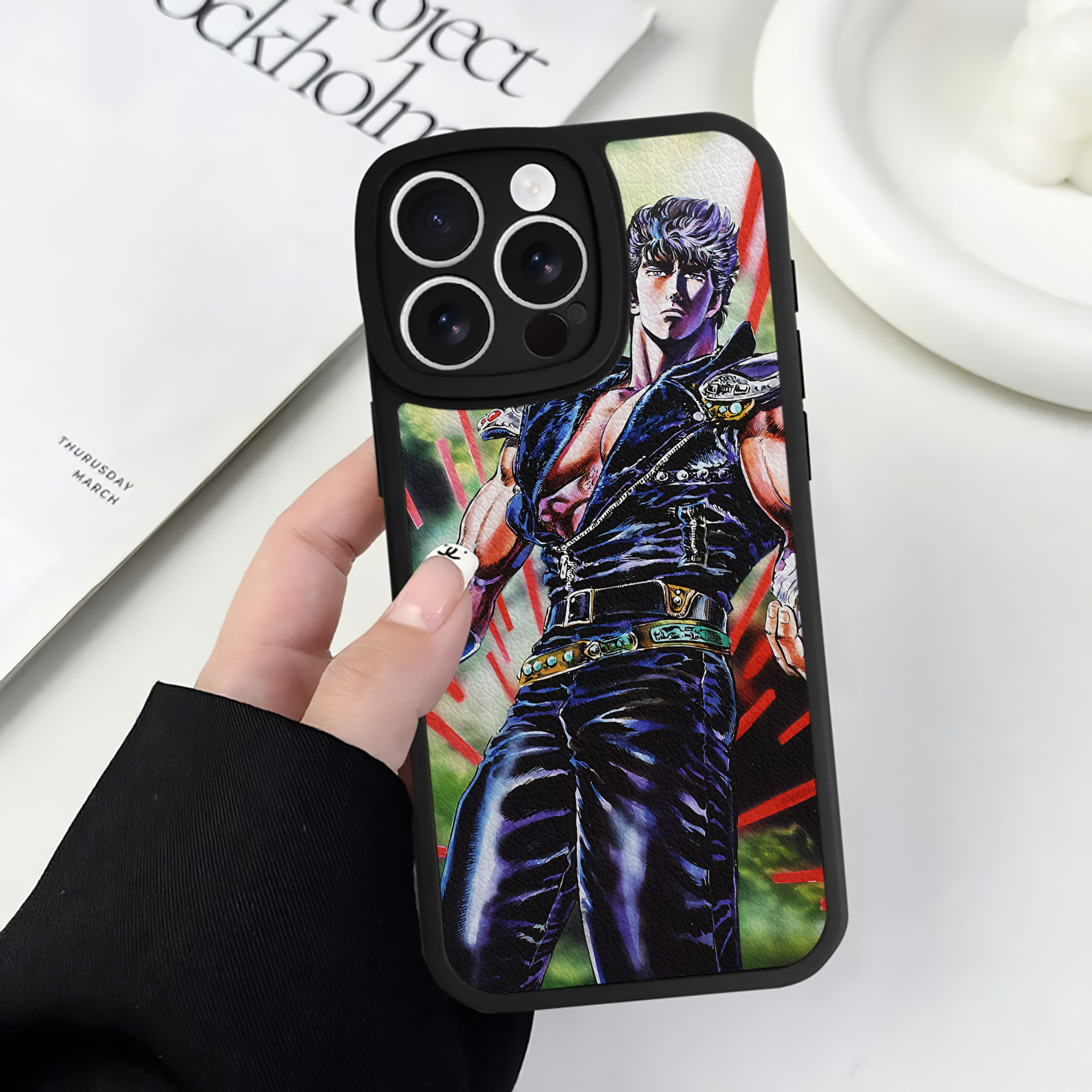（画像用） 北斗の拳 Fist of the North Star 【iPhone 16シリーズ対応】シリコンスマホケース（レザー調） 材質：シリコン